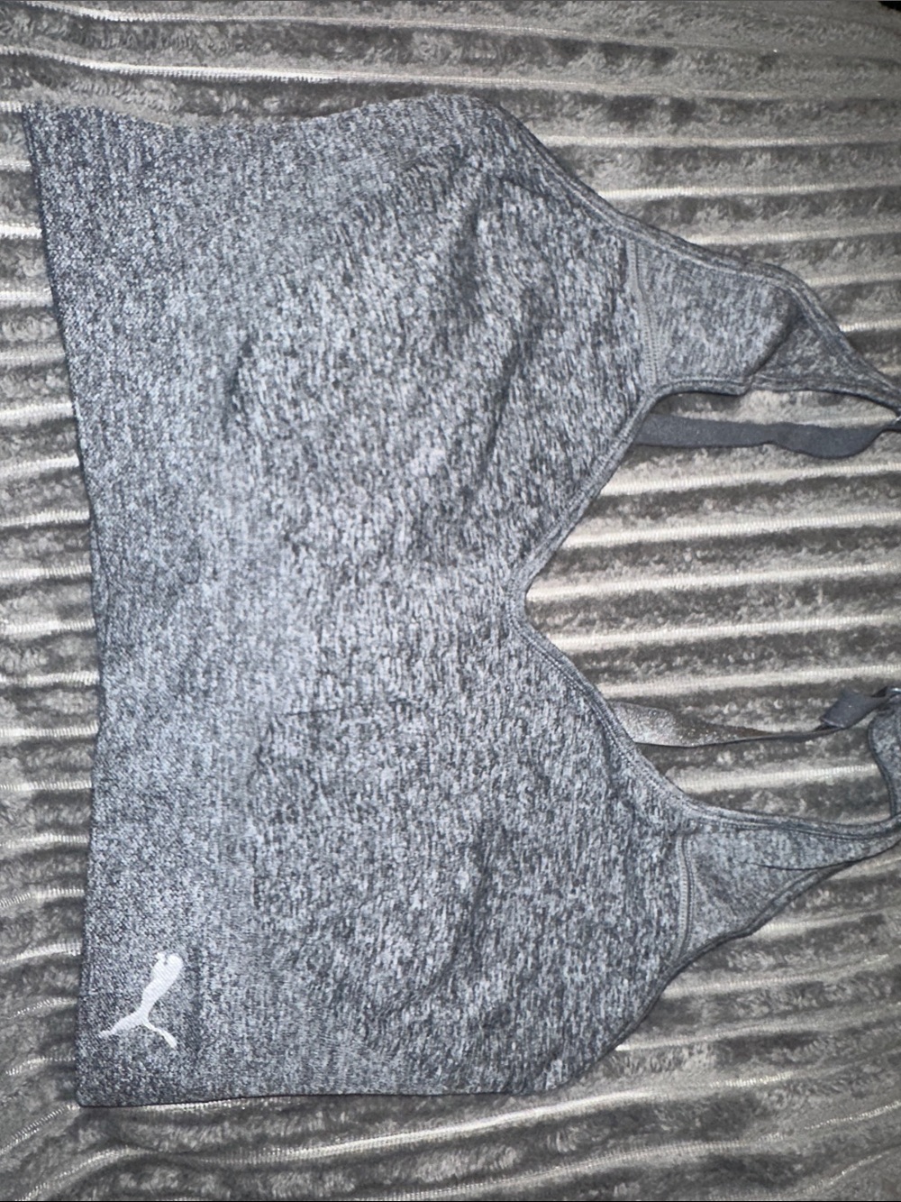 Puma Heather Gray Seamless Nonpadded Sports Bra